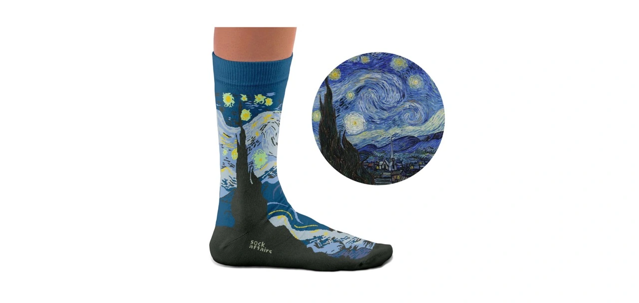 جوراب با طرح نقاشی ون گوک